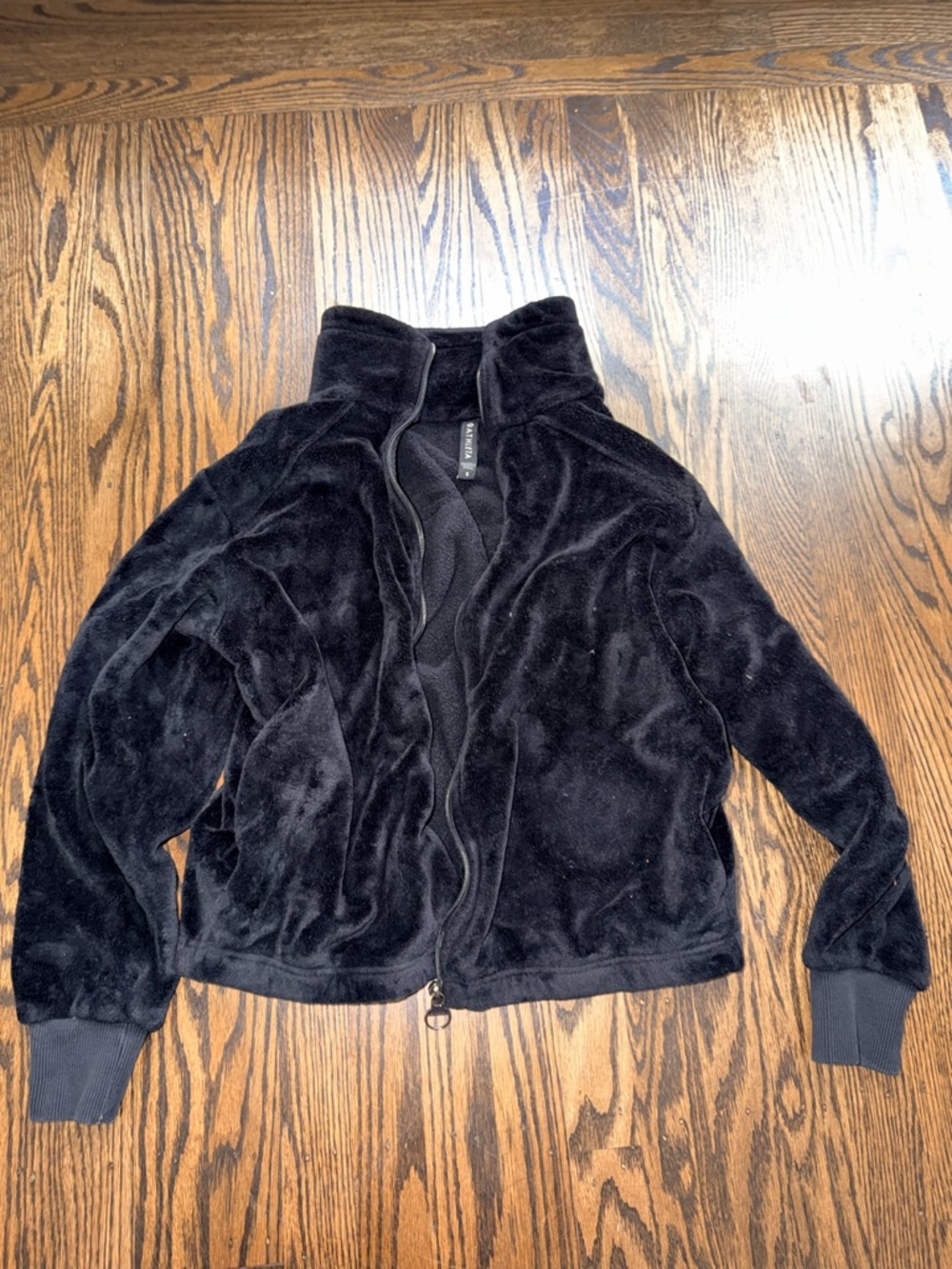 Athleta Black Cozy Full-Zip Fleece Jacket small